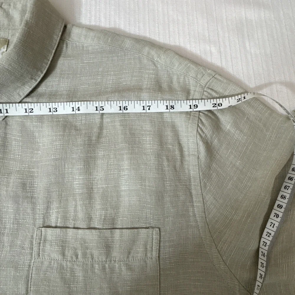 TASSO ELLA ISLAND Silk Linen Shirt Men's XXL Short Sleeve Buttondown Resort wear